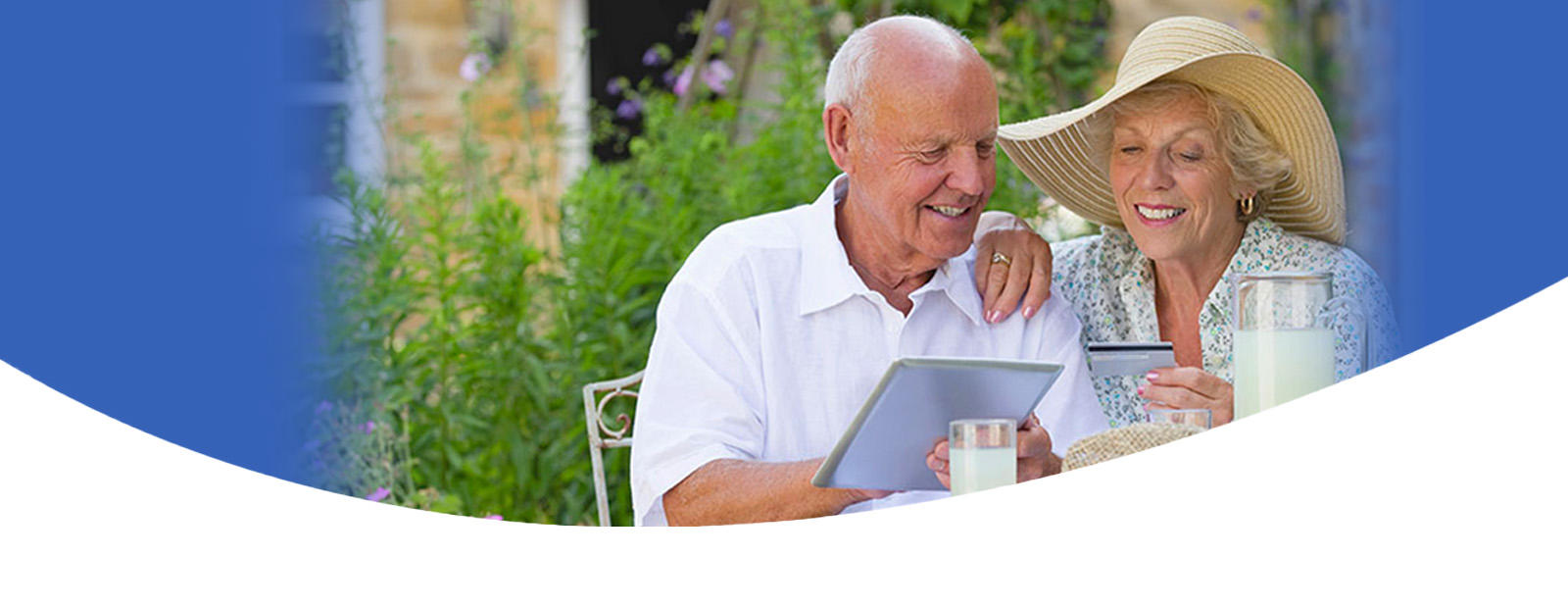 older couple enjoying lunch while on vacation