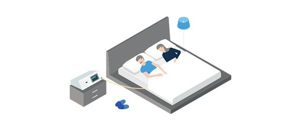PD patient and partner sleeping during APD therapy